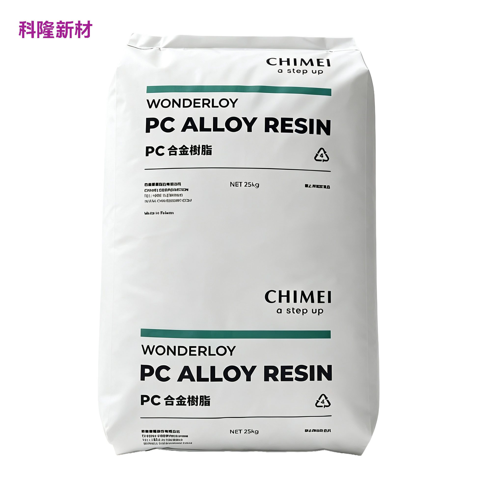 CHIMEI WONDERLOY PC ALLOY RESIN 袋 白底立体阴影版